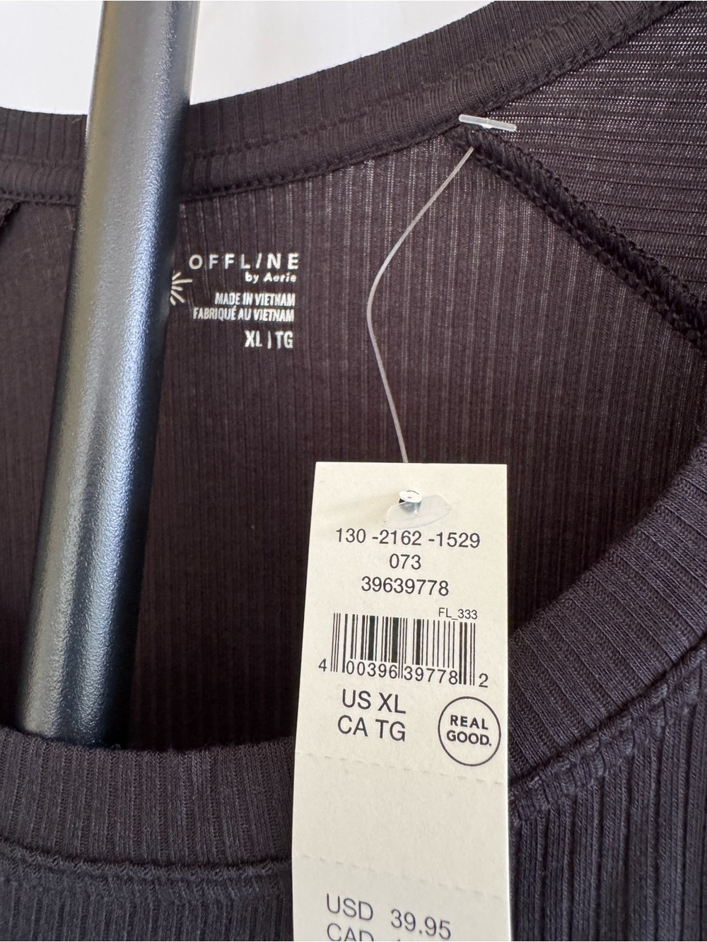 Aerie Thumbs Up Black Top XL - Picture 4 of 7